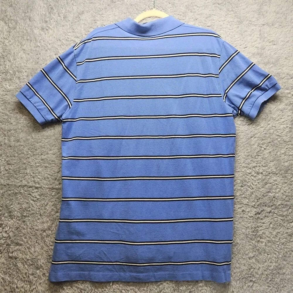 Polo Ralph Lauren Mens Blue Stipe Polo Shirt Size L Cotton Classic Preppy